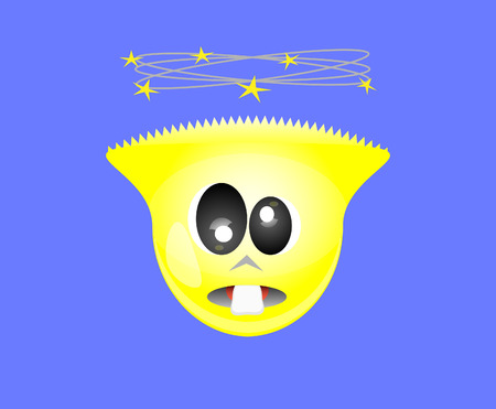 Crazy yellow face vectorのイラスト素材