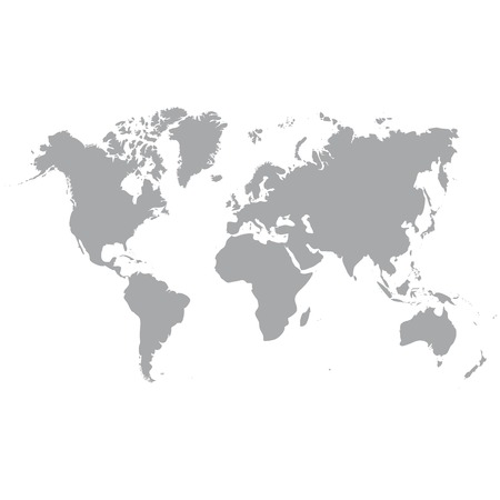 Clear grey map of the world isolated on background, blank map for web design, social media, businessのイラスト素材