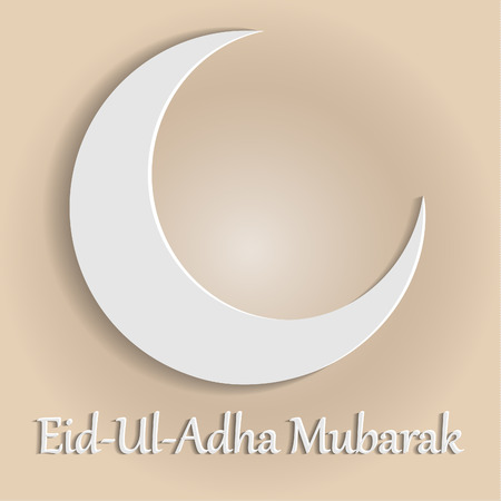 Eid-Ul-Adha and gray moon isolated on brown background for Muslim community festival celebrations.のイラスト素材