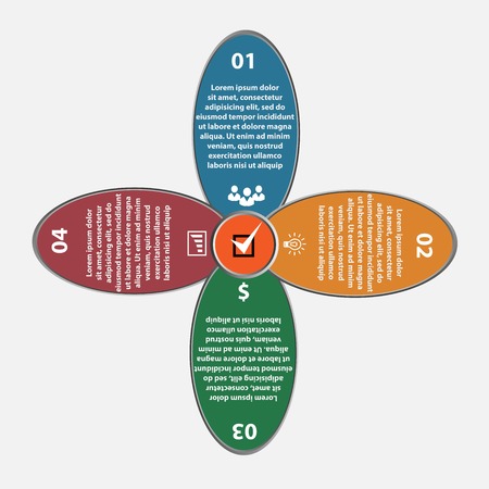 Vector flover circle infographics set. Template for diagram, graph, presentation and chart. Business concept with options, parts, steps or processes. Abstract background. Eps 10のイラスト素材