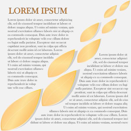 Yellow leaves teamplate card, broshure, menu, banner abstract background. Vector illustration.のイラスト素材