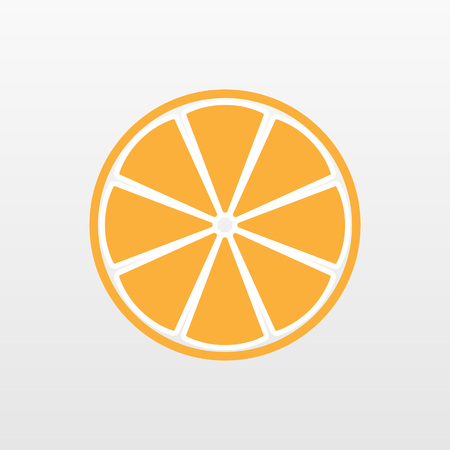Yellow Orange fruit icon isolated. Modern simple flat vegetarian sign. Fresh Food, internet concept. Trendy Simple vector symbol for website design, web button, mobile app. illustrationのイラスト素材