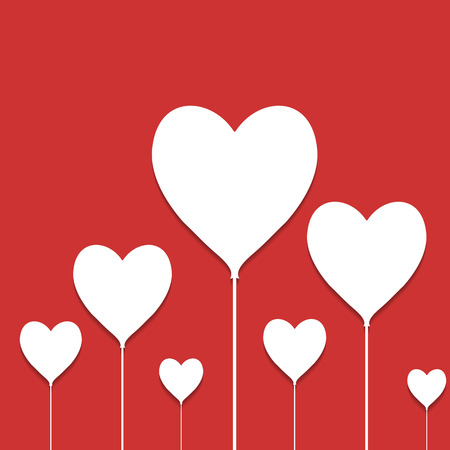 Happy Valentine's Day balloons with shadow. Flat style. . Vector illustrationのイラスト素材