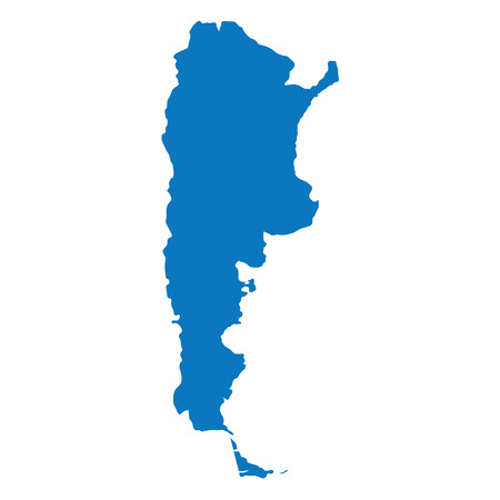 Blank Blue similar Argentina map isolated on white background. North america country Vector template for website, design, cover, infographics. Graph illustration.のイラスト素材