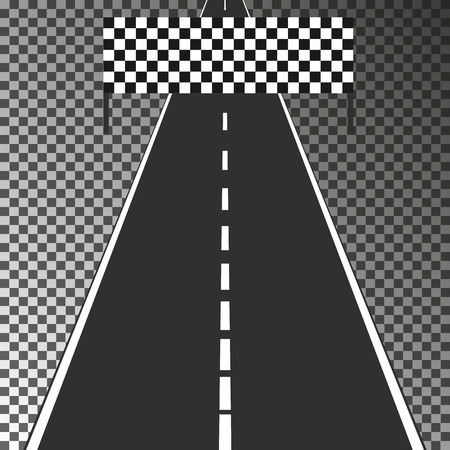 Road with finish flag isolated on transparent background. . Vector illustration template for your designのイラスト素材