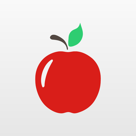 Red Apple?  icon isolated. Modern simple flat fruit sign. Natural food, internet concept. Trendy eco vector vegetarian symbol for website design, web button, mobile app. illustrationのイラスト素材
