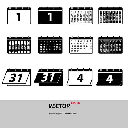Gray Set calendar icons isolated on background. Modern flat pictogram, business, marketing, internet concept. Trendy Simple vector symbol for web site design or button to mobile app illustrationのイラスト素材