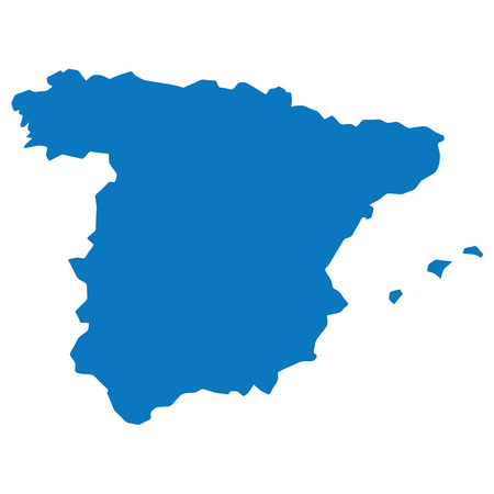 Blank Blue similar Spain map isolated on white background. Vector template for infographics. Graph illustration.のイラスト素材