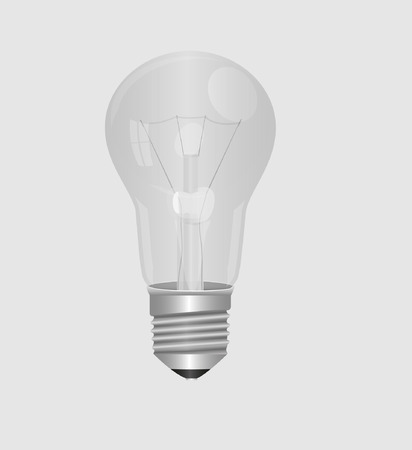 Realitic lamp bulb isolated on grey background in vector formatのイラスト素材