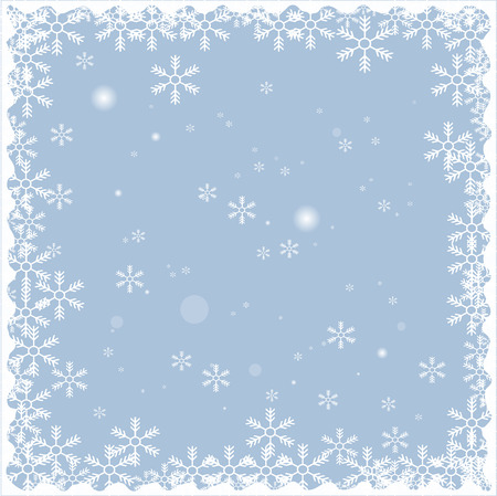 Christmas snow frame isolated on blue background. Vector illustrationのイラスト素材