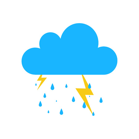 Blue Storm rain icon isolated on background. Modern simple flat sign. Business, internet weather concept. Trendy Simple vector symbol for web site design or button to mobile app. illustrationのイラスト素材