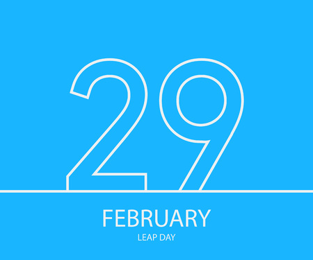 29 February outline background. . Vector illustration.のイラスト素材