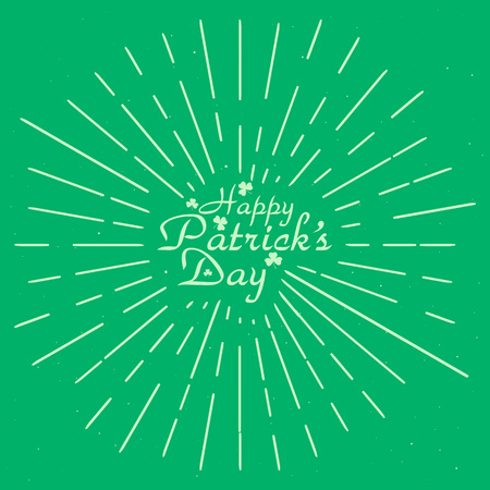 St. patricks day card with grunge isolated on green background. . Vector illustration.のイラスト素材