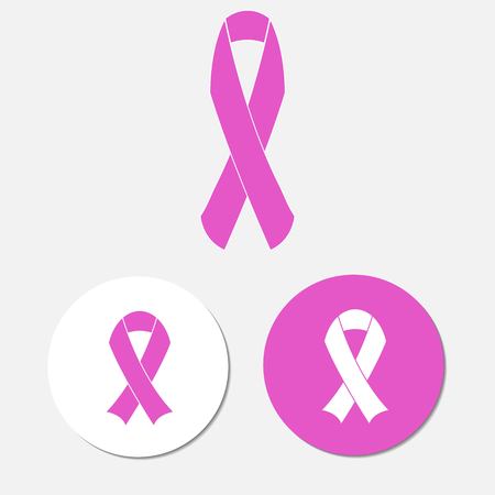 Vector set of pink ribbons symbols for breast cancer awarenessのイラスト素材