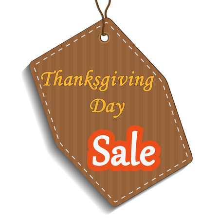Happy Thanksgiving sale, sticker, tag or label, vector illustrationのイラスト素材