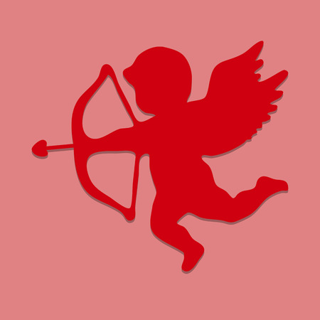 Silhouette of Cupid. . Vector illustrationのイラスト素材