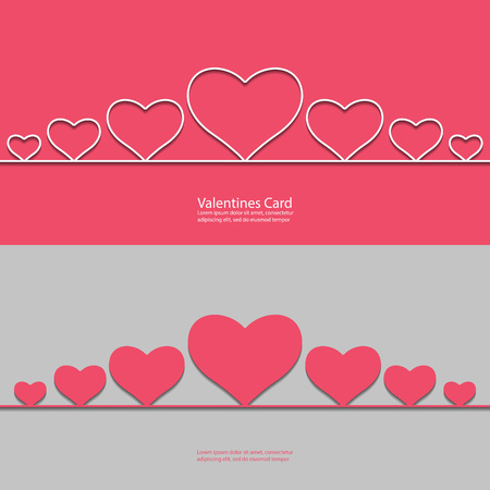 Valentines card with line hearts for your design. . Vector illustrationのイラスト素材
