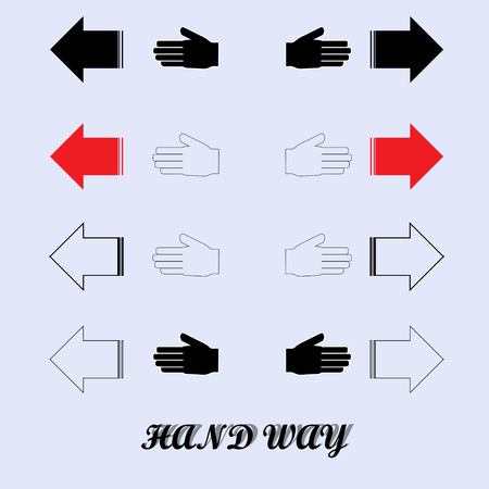 Concept of opposite directions, stylized illustrationのイラスト素材