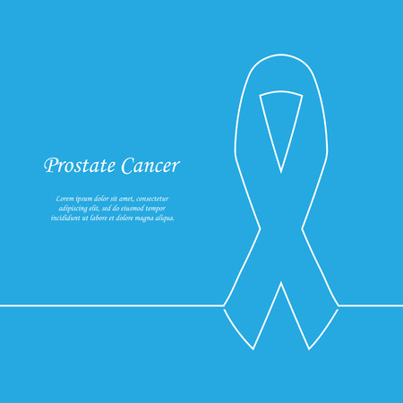 Prostate cancer blue ribbon. Abstract line design, vector background.のイラスト素材