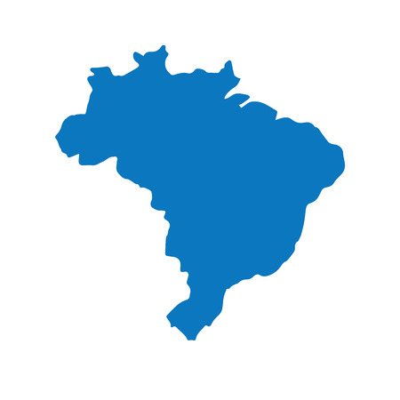 Blank Blue similar Brazil map isolated on white background. South American country. Vector template for website, design, cover, infographics. Graph illustration.のイラスト素材
