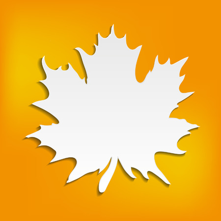 Autumn abstract orange background with blank leaf for your text, vector illustrationのイラスト素材