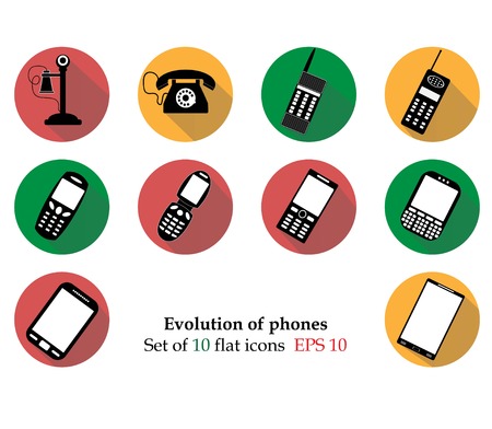 Evolution phones icosn isolated on background. Modern flat pictogram, business, marketing, internet concept. Trendy Simple vector symbol for web site design or button to mobile app.  illustrationのイラスト素材