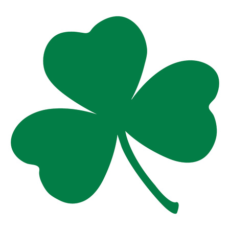 Green Shamrock leave icon isolated on background. Happy patricks flat pictogram concept. Trendy Simple vector symbol for web site design or button to mobile app.  illustrationのイラスト素材