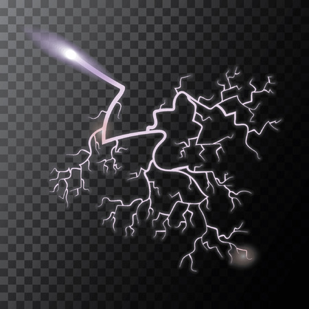 lightning thunder bolt isolated on transparent background.のイラスト素材