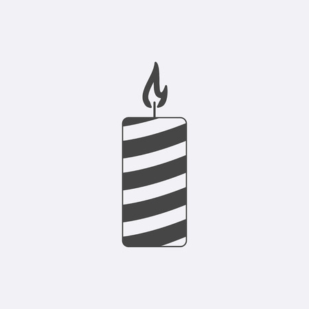 Gray candle icon isolated on background. Modern flat church candle pictogram. Trendy,simple christianity attribute vector, symbol for web site design or button to mobile app. Logo illustrationのイラスト素材