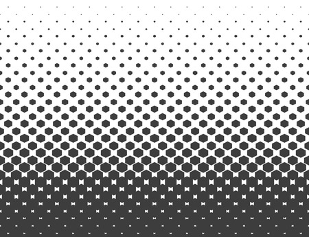Abstract halftone. Black hexagon isolated on white background. Halftone  Vector hexagonal illustration. Trendy seamless styleのイラスト素材