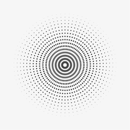 Halftone circle vector logo symbol, icon, design. abstract dotted globe isolated on white background. Vector illustration.のイラスト素材