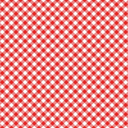 Gingham seamless pattern. Red Italian tablecloth. Picnic tale cloth vector.のイラスト素材