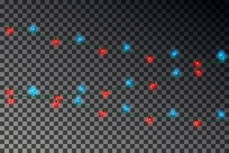 Christmas light string, realistic garland vector.のイラスト素材