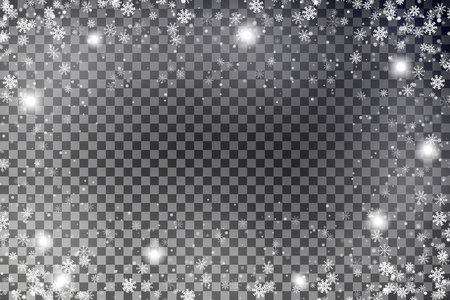 Snowflake border vector. Christmas falling snow frame.のイラスト素材