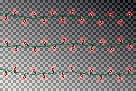 Christmas light decoration. Realistic garland vector. Light string effect.のイラスト素材