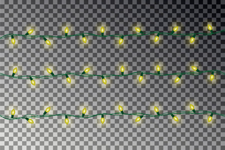 Christmas light decoration. Realistic garland vector. Light string effect.のイラスト素材