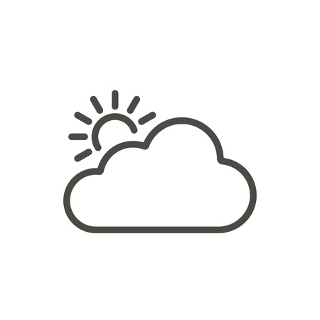 Sun cloud icon vector. Line weather symbol.のイラスト素材