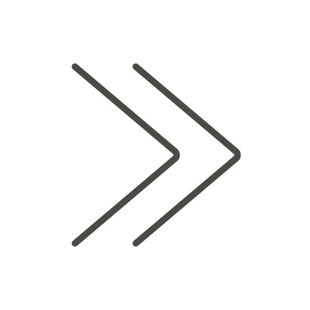 Double chevrons icon vector. Fast forward, next, skip line symbol.のイラスト素材
