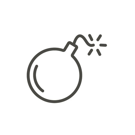 Bomb icon vector. Line boom symbol.のイラスト素材