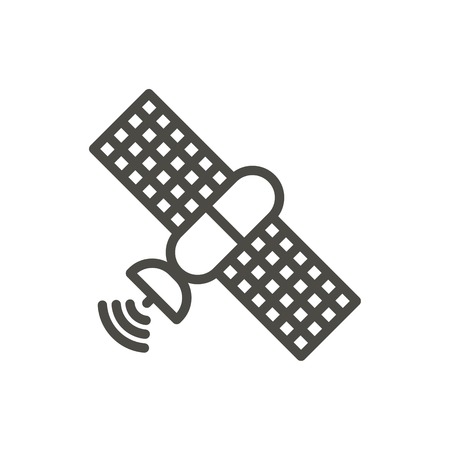 Satellite icon vector. Line communication symbol.のイラスト素材