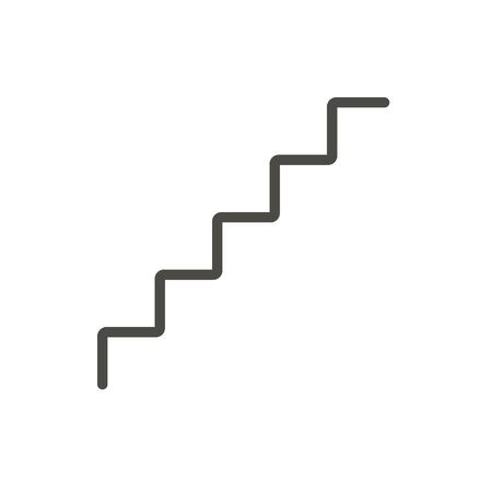 Stairs icon vector. Line upstairs symbol.のイラスト素材