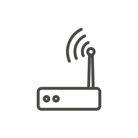 Wifi router icon vector. Line wireless symbol.のイラスト素材