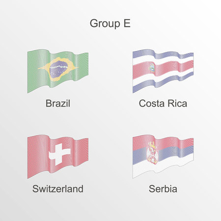 Flag group E vector. World football championshipのイラスト素材
