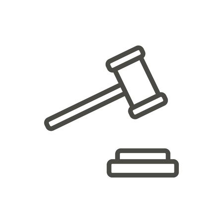 Lw gavel icon vector. Line court symbol.のイラスト素材