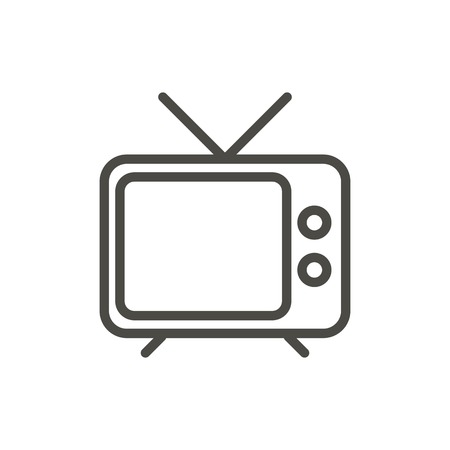 Tv icon vector. Outline television, line old tv symbol.のイラスト素材