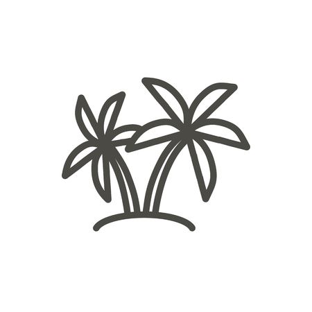 Palm icon vector. Outline island tree, line palm symbol.のイラスト素材