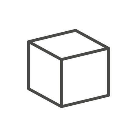 Cube icon vector. Line 3d box symbol.のイラスト素材