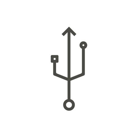 Usb icon vector. Line new usb device symbol.のイラスト素材