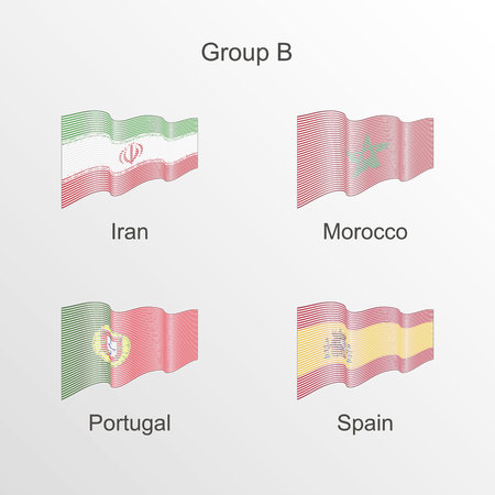 Flag group B vector. World football championshipのイラスト素材