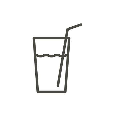 Lemonade icon vector. Outline lemon juice, line drink symbol.のイラスト素材
